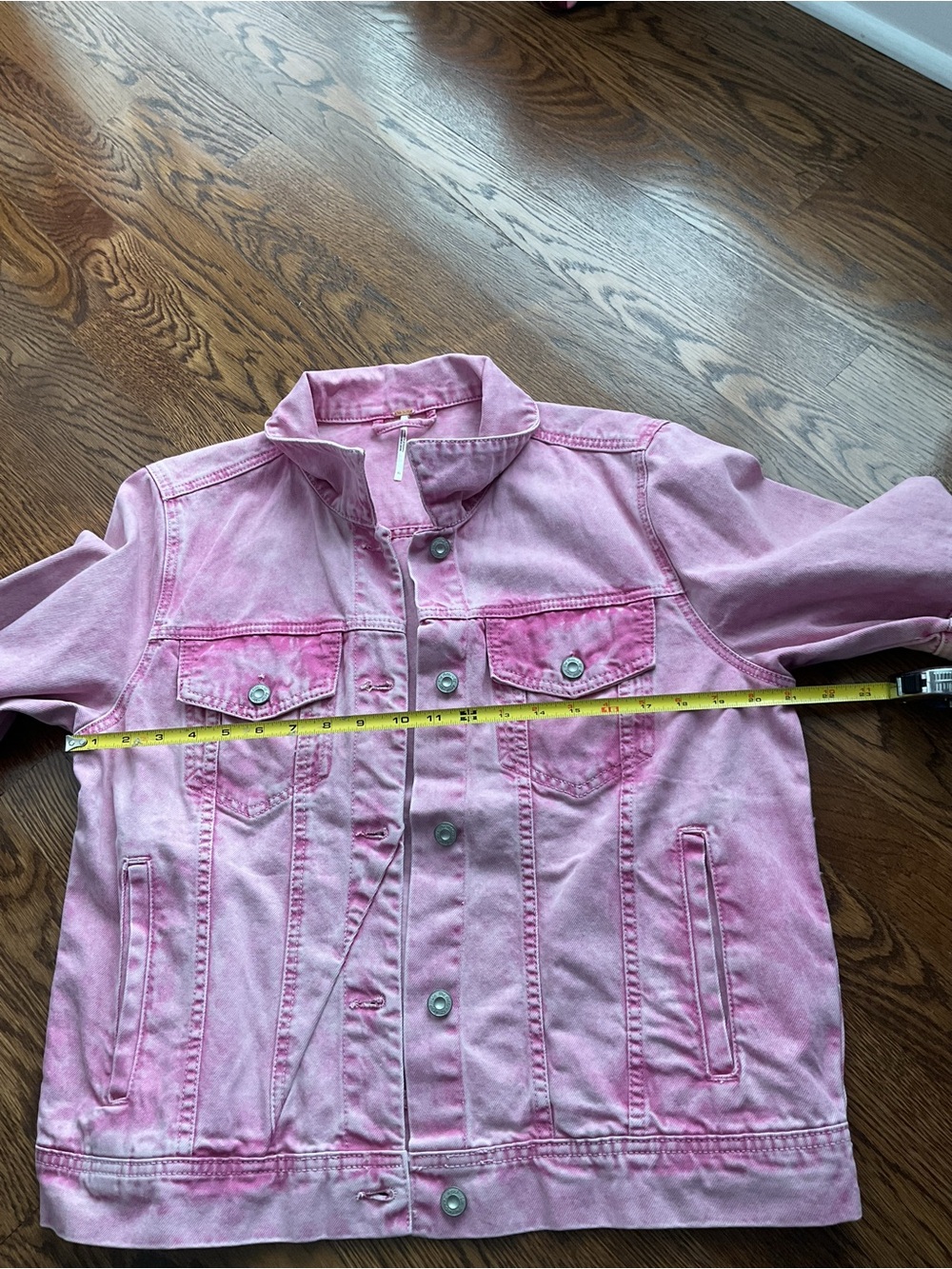 Free People Pink Washed Denim Jacket - Picture 6 of 12